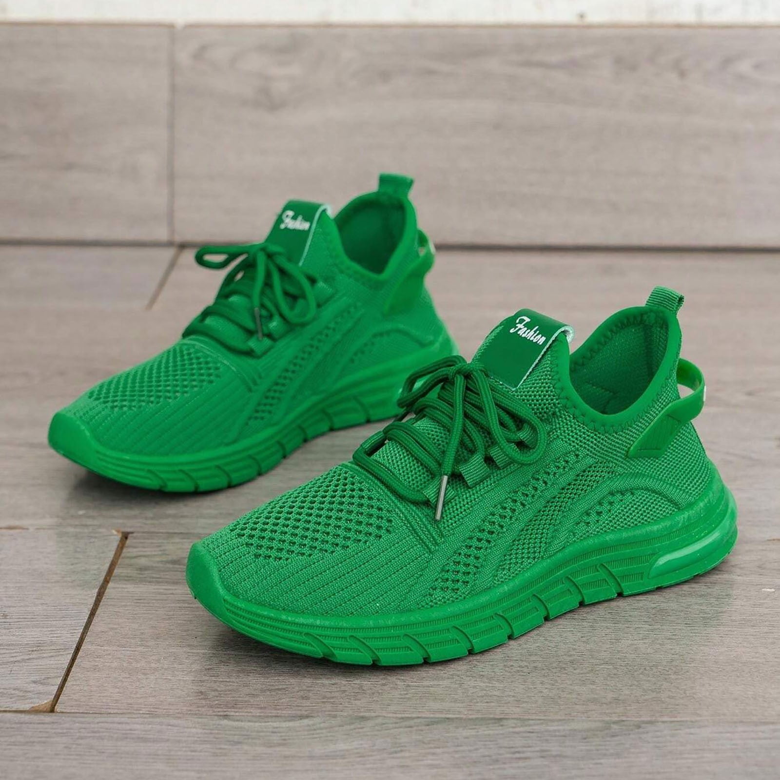 Linfrsh Women's Walking Shoes Soft Cushion Running Tennis Shoes Non-Slip Comfortable Breathable Workout Sports Athletic Fashion Sneakers(Green,Size 7)