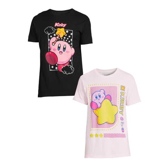 Kirby Men's & Big Men’s Graphic Tees, 2-Pack, Sizes S-3XL