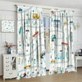 thumbnail image 3 of Kids Car Blackout Curtains Boys Girls Bedroom Decor Curtains Cartoon Style Car Woodland Park Printed Playroom Living Room Nursery Blackout Curtains84x84in, 3 of 4