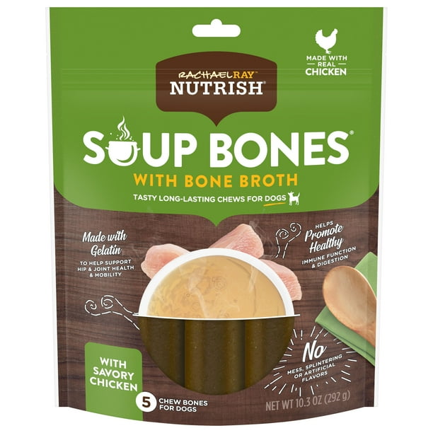 Rachael Ray Nutrish Soup Bones with Bone Broth, LongLasting Dog Chews