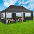 thumbnail image 5 of HOTEEL 10'x20' Pop up Canopy Tent with 6 Removable Sidewalls, Instant Outdoor Canopy Shelter with Upgrade Raised Roof and Carry Bag,Black, 5 of 13