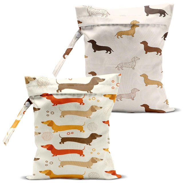 Bolsa Húmeda Resistente al Agua con Estampado de Perros BQXH 25x30 cm 2 unidades