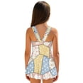 thumbnail image 2 of FOR U DESIGNS Girls One Piece Swimsuit with Skirt Comfortable Bathing Suit Swimwear Modest Beach Swim Dress for 3T-13Y, Spliced Flower, 2 of 7