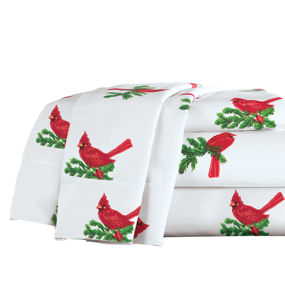 Collections Etc Cardinal Christmas Bedding Sheet Set MULTI FULL - Walmart.com - Walmart.com