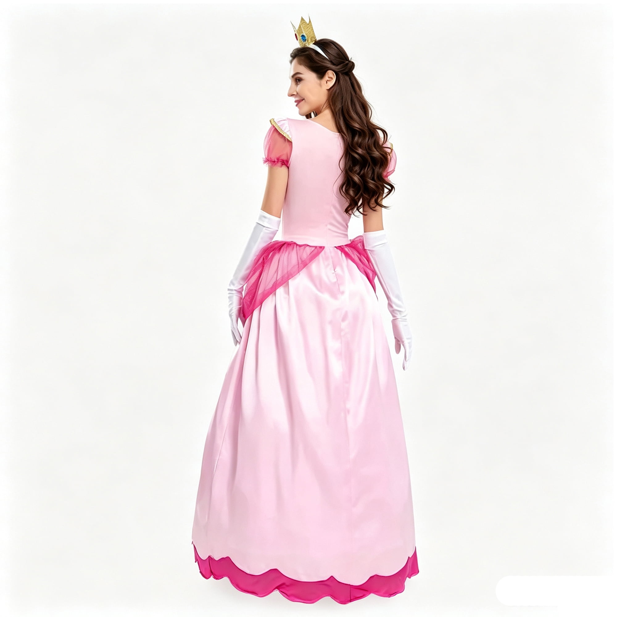 Women's Halloween Princess Costume Set with Gloves and Tiara