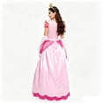 thumbnail image 4 of Princess Peach Costume Women Pink Long Ball Gown with Crown Gloves Halloween Cosplay Dress, 4 of 5