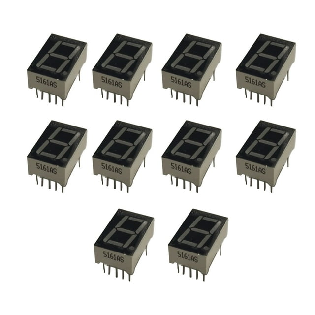 Seitruly Tubo Digital de 10 piezas, pantalla de dígitos LED de cátodo común de 0,56 pulgadas, 7 segmentos, 5611AH, instrumento para Electrónica miscelánea