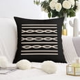 thumbnail image 3 of Black and White Geometric Lines Of Borders Decor Throw Pillow Covers 16"x16", Set Of 2, Linen Study Sofa Cushion Cover Indoor Living Room Home Decor, 3 of 7