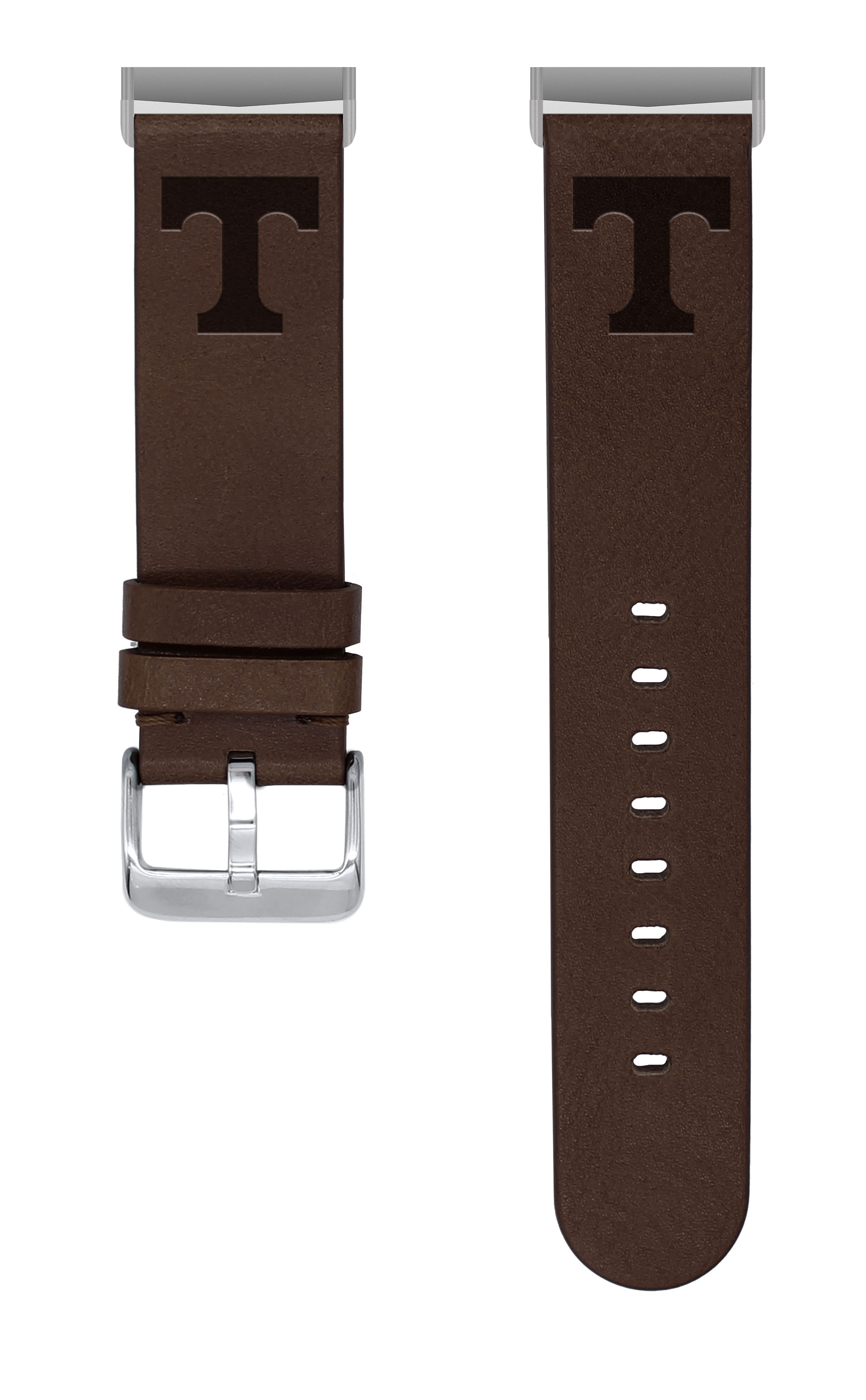 Volunteers Premium Leather Unisex Watch Band for FitBit Versa 3 and Sense (Long Brown) by Affinity Bands