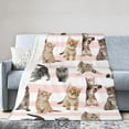 thumbnail image 2 of Yibo Fuzzy Throw Blanket Fleece Ultra Soft Microfiber Blanket for Adults Kids Gift Couch Sofa Bed Cute Cat, 2 of 8