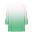 thumbnail image 5 of TKLPEHG 3/4 Length Sleeve Womens Tops Plus Size Gradient V Neck Button Tshirt Dressy Casual Loose Tunic Tops (Green,XXL), 5 of 9