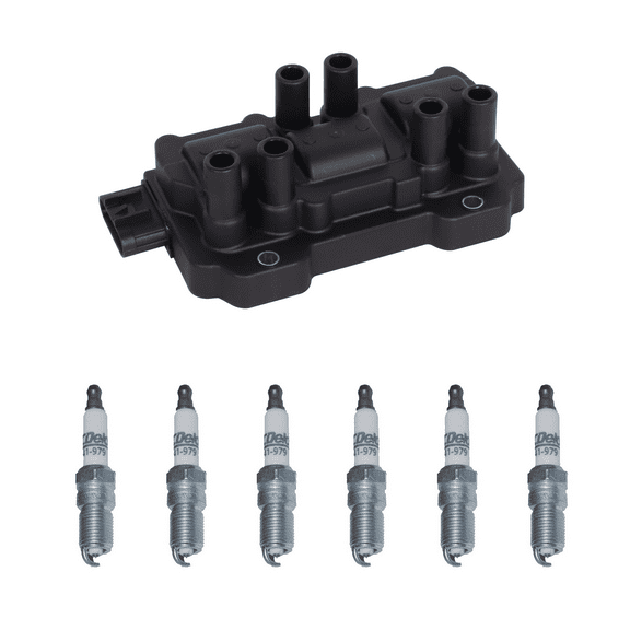ISA Ignition Coil and 6 ACDelco Platinum Spark Plugs Compatible with 2007-2014 Chevrolet Express 1500 4.3L V6 Replacement for UF434