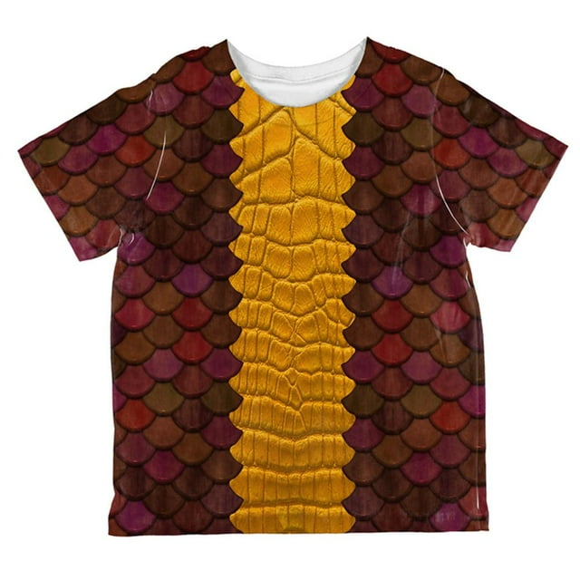 Halloween T-Shirt pour Tout-Petit à Imprimé Intégral Dragon Rouge