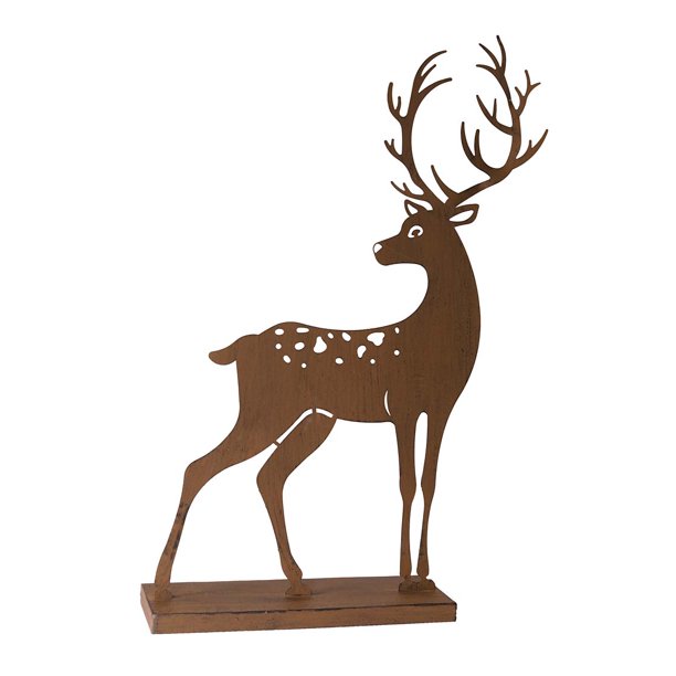 LaserCut Metal Deer Silhouette with Rusted Finish