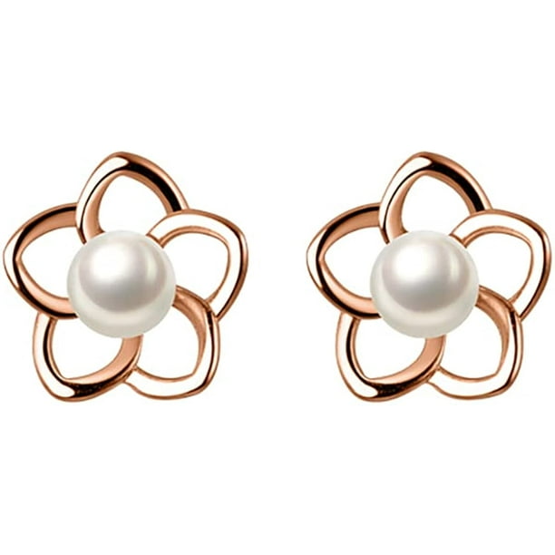Pearl flower shop earrings studs