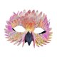 thumbnail image 4 of Máscara de Halloween, accesorios decorativos, máscara de plumas para ojos para festivales, juegos de rol. Rosa y amarillo, 4 of 9