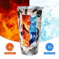 thumbnail image 6 of KLL Pink Cheetah Art Print 40oz Stainless Steel Insulated Car Cup with Spillproof Lid - Keep Your Drink Hot or Cold on the Go-Straw Two-piece Set, 6 of 8