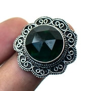 Chrome Diopside Gemstone Handmade Fashion Vintage Ring Jewelry 8.25" SA 1009