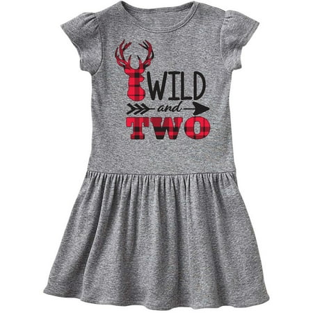 

Inktastic Plaid Deer Wild and 2 with Arrow Gift Toddler Girl Dress