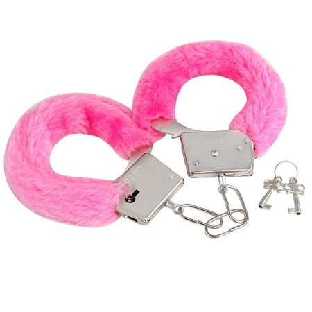 - Veil Entertainment Sexy Soft & Furry Adult Metal Handcuffs, Pink, 10in
