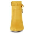 thumbnail image 3 of Unique Bargains Women's Pointed Toe Chunky Heel Zipper Ankle Boots Yellow 10, 3 of 7