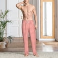 thumbnail image 2 of Logiee Houndstooth With Red And White Print Pajama Pants for Men,Men’s Pajama Bottoms,Mens PJ Pants with Pockets & Button Fly-X-Large, 2 of 6