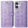 thumbnail image 1 of Funda Cartera FOXDOCK para iPhone 16 Plus , Flip PU con Relieve de Gatos y Perros, Tarjetero y Soporte, 1 of 6