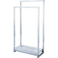 thumbnail image 1 of KINGSTON BRASS SCC8261 Pedestal 2-Tier Steel Construction Towel Rack with Wooden Case, Polished Chrome, 1 of 7
