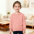 thumbnail image 2 of Wdgfv Toddler Baby Boy Girl Pullover Sweatshirt Solid Color Crewneck Blouse Shirt Tops Warm Fall Winter Clothes Light Pink 6-9 Months, 2 of 7