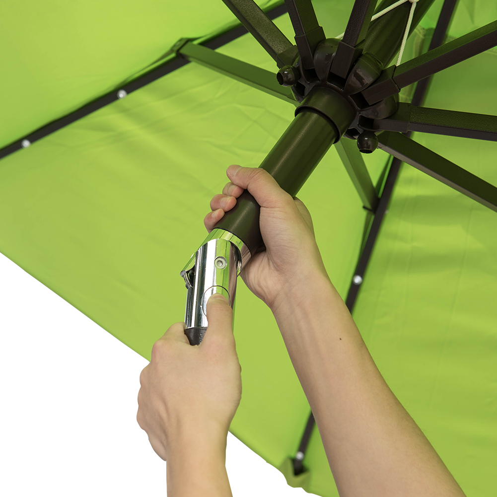 Sundale Outdoor 7 Ft Solar Powered 24 Led Lighted Patio Umbrella Table Market Umbrella With Crank And Push Button Tilt For Garden Deck Backyard Pool 8 Steel Ribs Polyester Canopy Apple Green