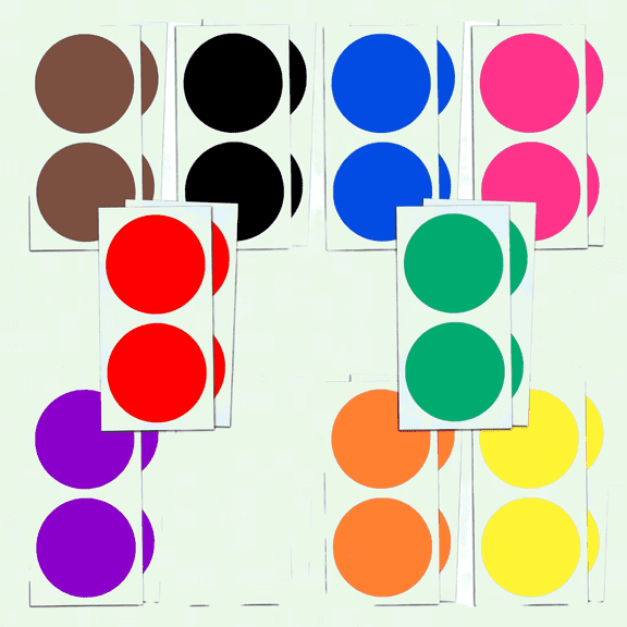 100pcs - 4 inch Large Round Colored Label Stickers in 10 Assorted Colors