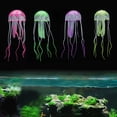 thumbnail image 1 of Medusas de simulación de pecera, 4 piezas de medusas de simulación de pecera de silicona, medusas de silicona de grado profesional, 1 of 8