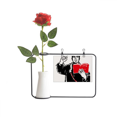 thumbnail image 1 of Red Book Backpack Hat Study China Red Artificial Rose Flower Hanging Vases Decoration Bottle, 1 of 3