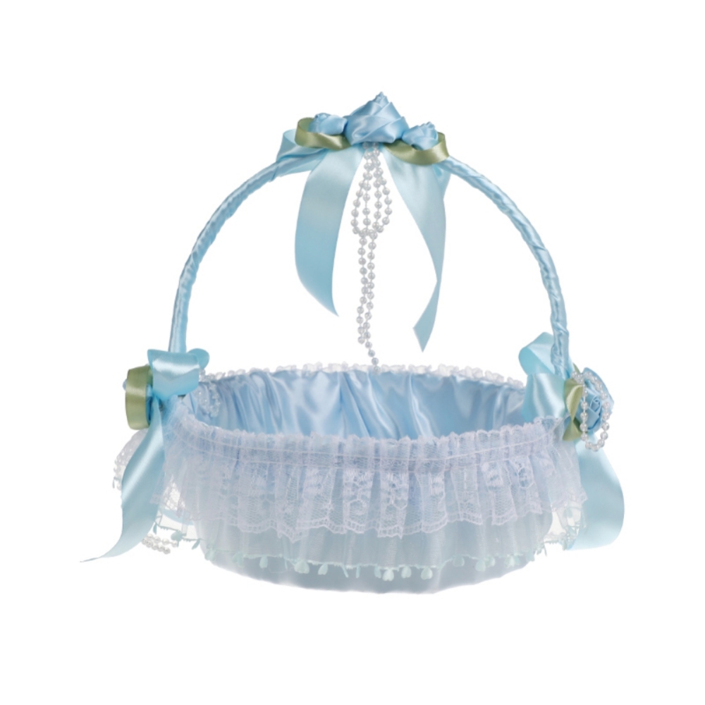 Flower Girl Baskets for Wedding,Blue Flower Girl Basket,Large Wedding Baskets for Flower Girls