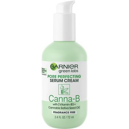 Garnier SkinActive Green Labs Canna-B Pore Perfecting Serum Cream Moisturizer, Fragrance Free, SPF 30 and Niacinamide Vitamin B3 and Cannabis Sativa Seed Oil (Package May Vary)