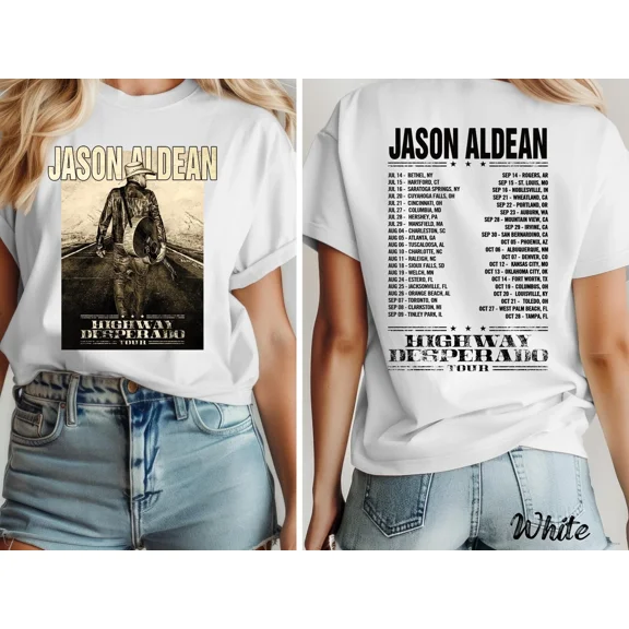 Jason Aldean Full Throttle Tour 2025 Two Sided Uniex T-Shirt