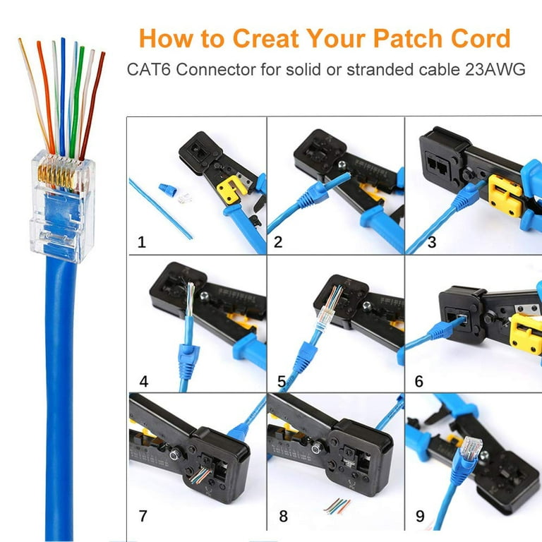 How to Wire Up Ethernet Plugs the EASY WAY! (Cat5e / Cat6 RJ45 Pass Through  Connectors) 