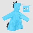 thumbnail image 2 of Kpoplk Toddler Kids Boys Girls Raincoats Dinosaur Waterproof Rain Jacket Cartoon Hooded Rain Poncho Baby Children Reusable Lightweight Rainwear Size XXL,Blue, 2 of 6
