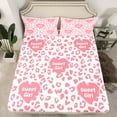 thumbnail image 2 of Manfei Kawaii Sweet Girl Bed Sheets for Teen, Pink Cheetah Print King Sheets, Modern Fashion Sheet Set, Breathable Home Decor, 4pcs, 2 of 7