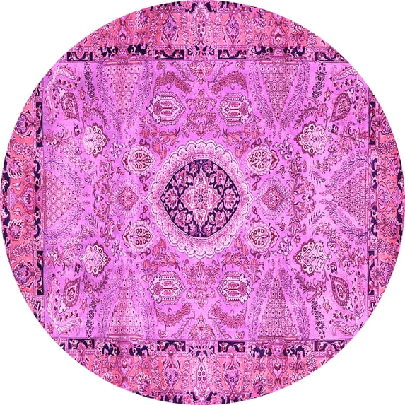 Ahgly Company Indoor Round Persian Pink Traditional Area Rugs, 5' Round