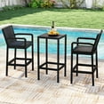 thumbnail image 1 of Gymax 3 Piece Patio Bar Set Bistro Table & Chairs w/ Heavy-Duty Metal Frame, 1 of 10