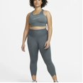 thumbnail image 2 of Nike DH4430 One Luxe Icon Clash Mid-Rise Crop Leggings Green ( 3X ), 2 of 2