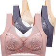 thumbnail image 1 of ManxiVoo Posture Support Bras Women Wirefree Lift Comfort Breathable Everyday Essential Full Coverage XXXXL Size Gray, 1 of 5