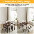 thumbnail image 4 of SESSLIFE 5-Piece Dining Table Set, Modern Wood Dining Table with 4 Fabric Upholstered Chairs, Dining Room Table Set for 4, Kitchen Table Set for Small Spaces, Walnut and White, 4 of 10