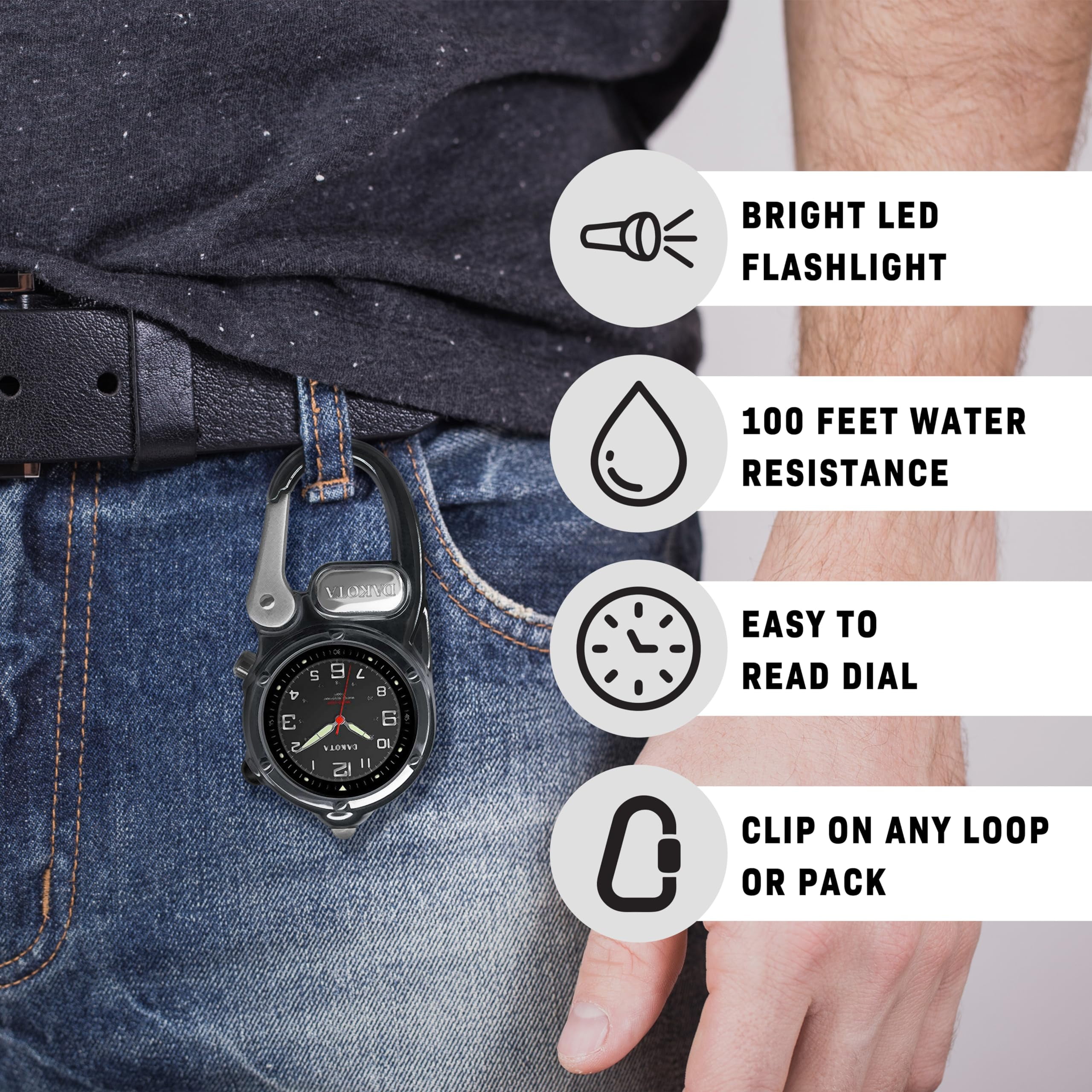 Dakota Mini Clip Microlight with LED Flashlight – Tactical Outdoor Gift for Men and Women