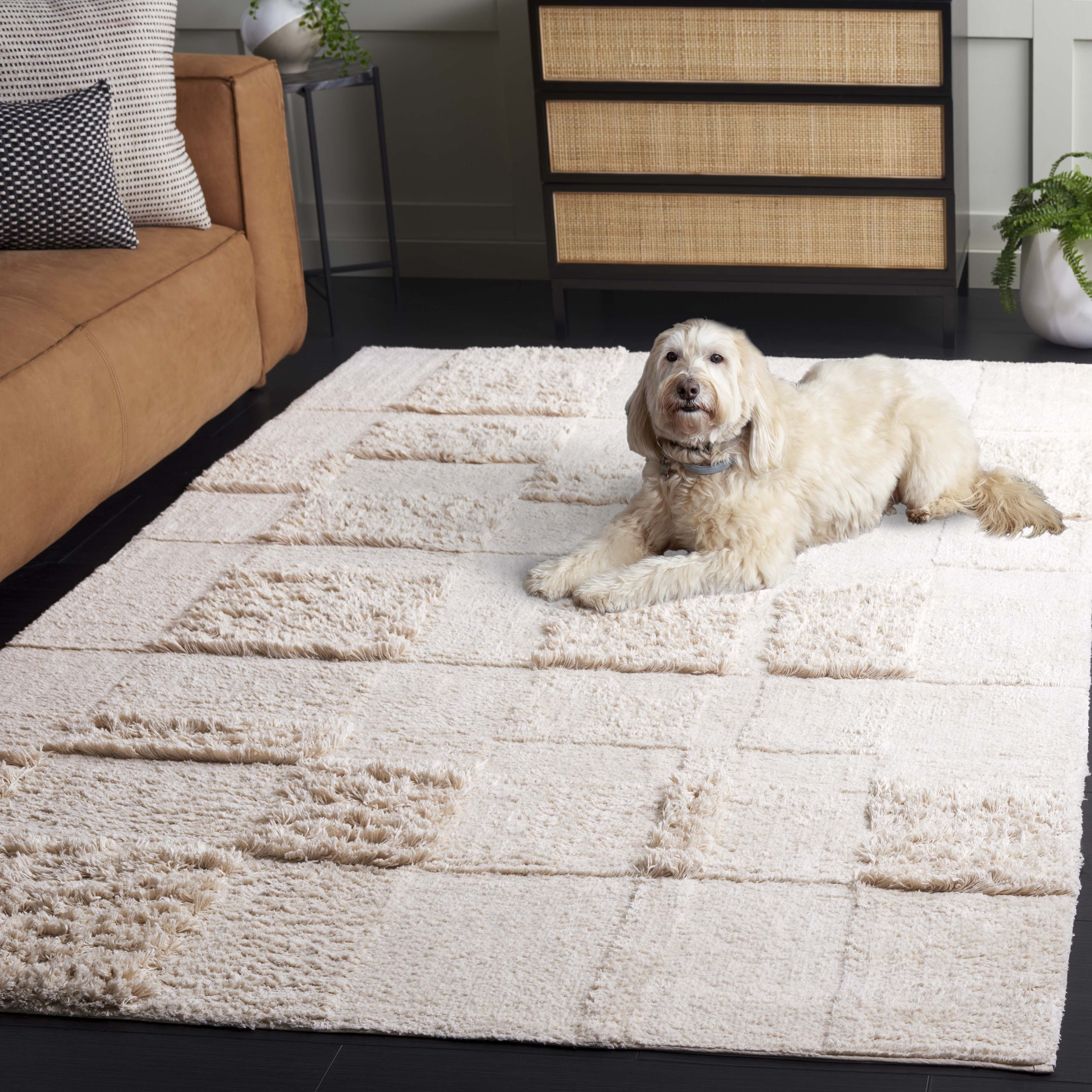 Safavieh Easy Care Crane Geometric Machine Washable Area Rug, Ivory, 3' x 5'
