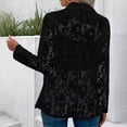 thumbnail image 4 of Womens Sheer Mesh Jackets Long Sleeve Lace Lapel Open Front Lightweight Loose Fit Office Casual Blazer Suit Coat Cardigans Black L, 4 of 5