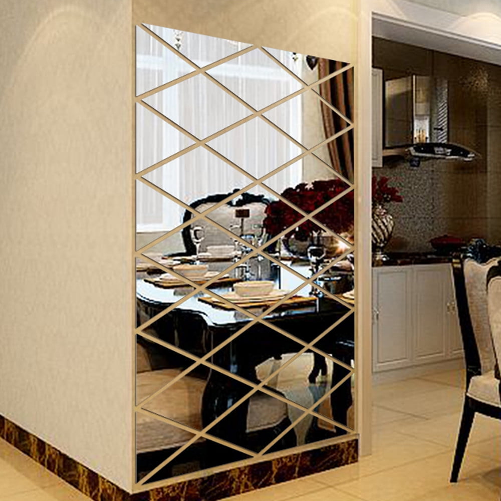 DIY 3D Stickers Mirror Sticker Home Livingroom Decoration ,Prepasted Wallpaper ,Wall Paper Stick And Peel Glamoure For Bed Room Walls