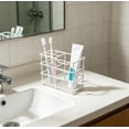 thumbnail image 6 of Metal Wire Toothbrush Holder with Multi-slot Partition, White Polyester Bathroom Organizer for Countertop, Hollow Drying Base for Vanity Sink Storage, Topliu, 6 of 6