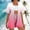 Pink womens 2 piece sets a1, variant on Women's 2 Piece Sets V Neck Short Sleeve Cardigan Elastic Waisted Shorts Casual Gradient Boho Vacation Outfits Loose Knit Tops Comfy Pants Matching Lounge Cruise Travel Clothes, Purple S
